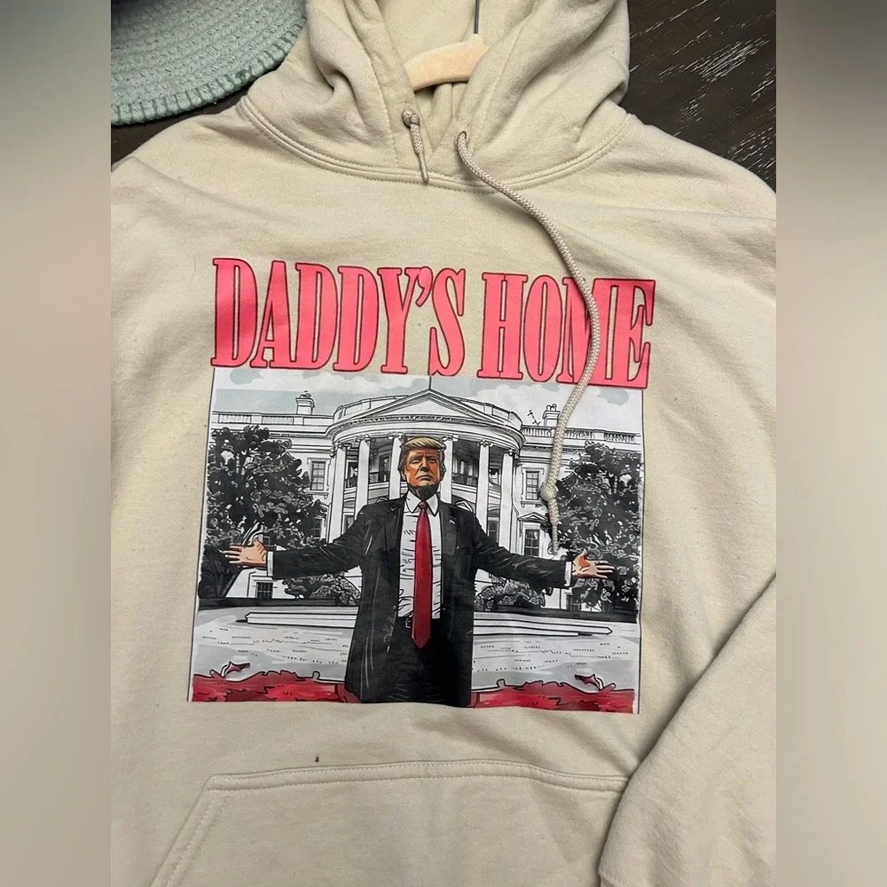 Daddy’s Home Hoodie. Size XL. Worn 2-3 times. Cream/beige in color. - Picture 2 of 7